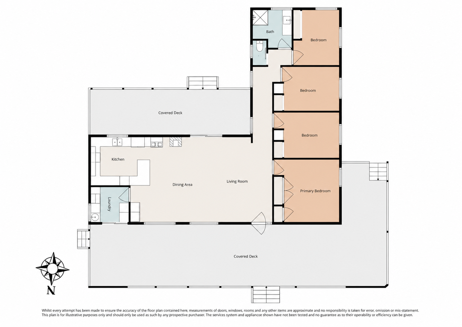 21 Naomi Road floor plan with four bedrooms and original disclaimer